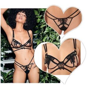 CLEARANCE $1̶4̶0̶ BLUEBELLA / VS 36DD Strappy Caged and Floral Bra and P…